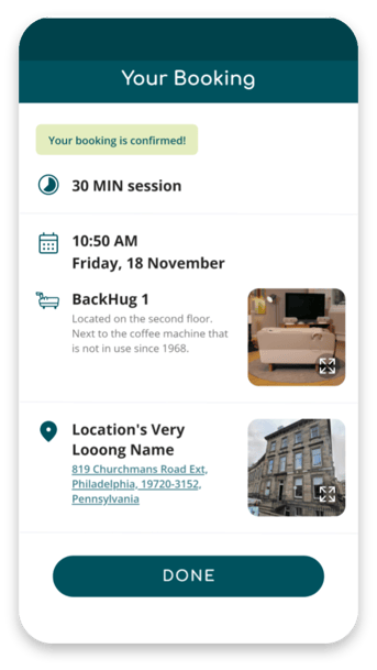Booking summary - booking confirmation - booking completed