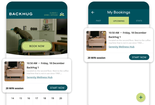 Check in available - Start Now - Home and Upcoming booking screens