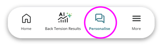 Footer - Personalise highlighted in a circle